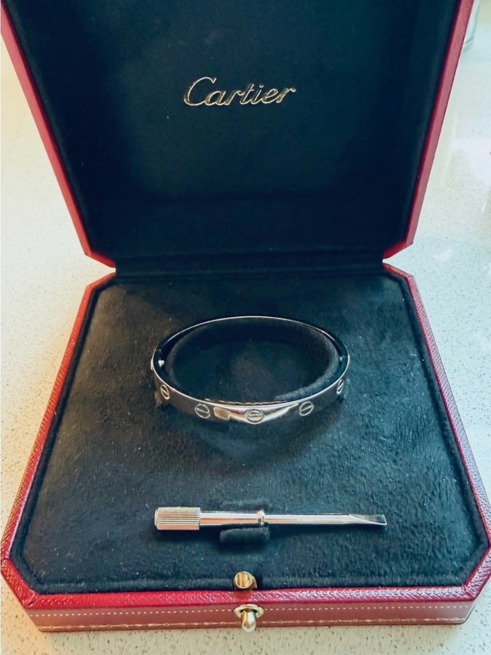 Cartier Silver Love Bracelet with Screwdriver